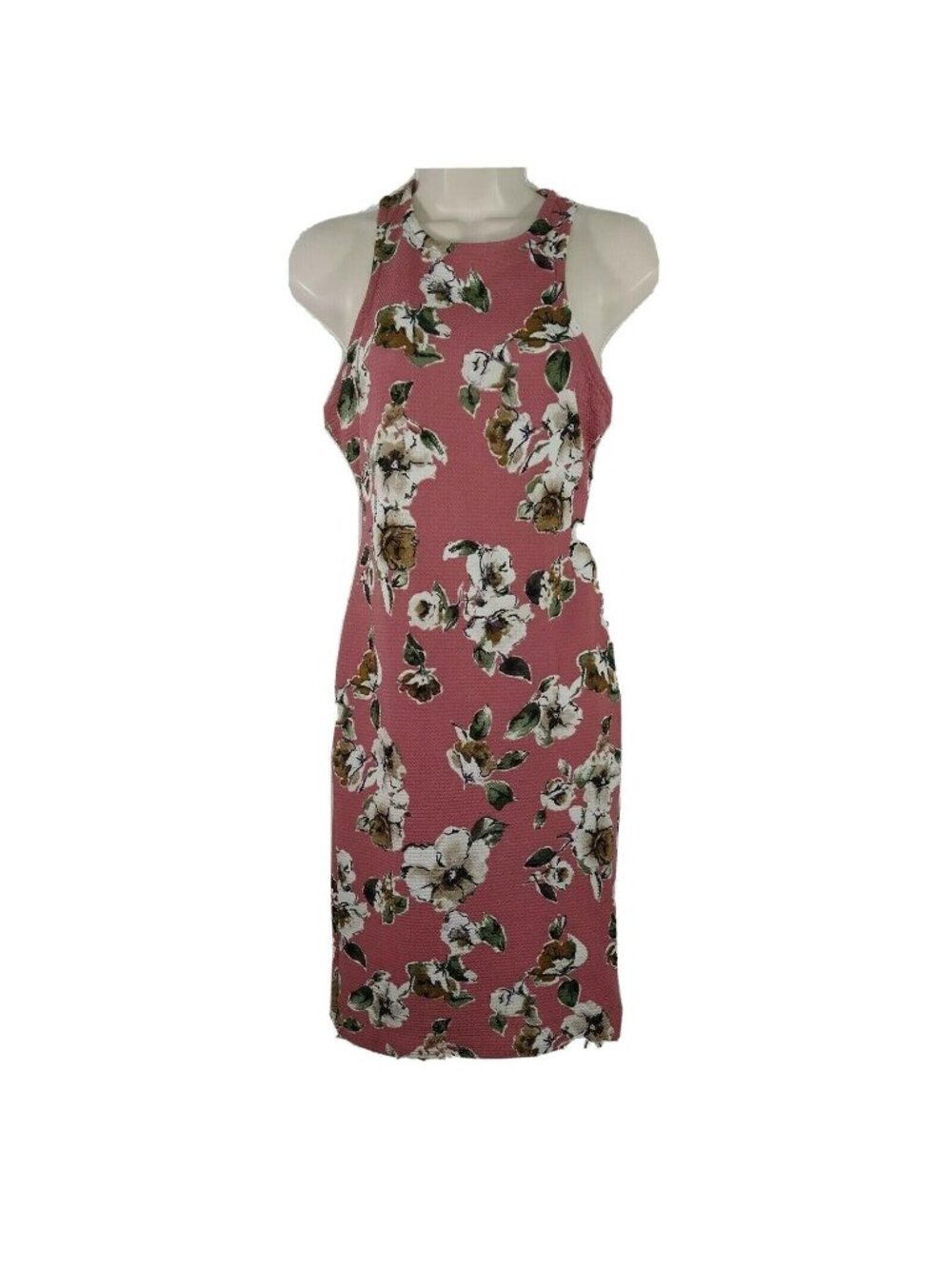 Love Chesley Sheath Dress Women Juniors Size M Pink Floral Racerback Sleeveless